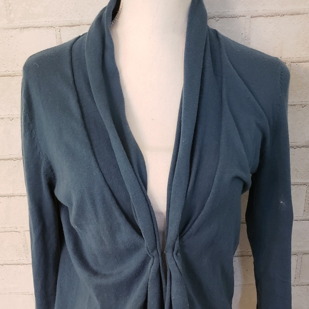 GAP small silk blend teal blue cardigan